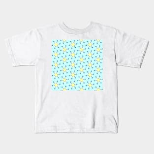 starfish on turquoise tropical sea geometric pattern Kids T-Shirt